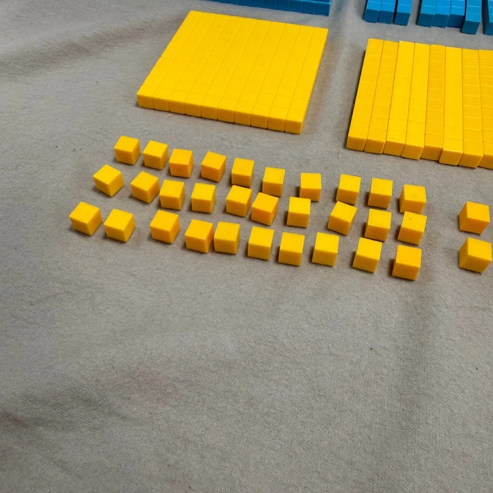 Base 10 Blocks Math Manipulatives Learning Set Cuisenaire Unit Cubes Rods Flats